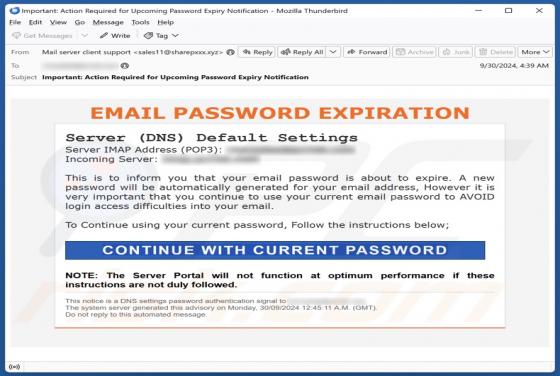 Oszustwo Email Password Expiration