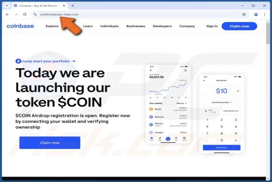 Coinbase ($COIN) Airdrop Oszustwo