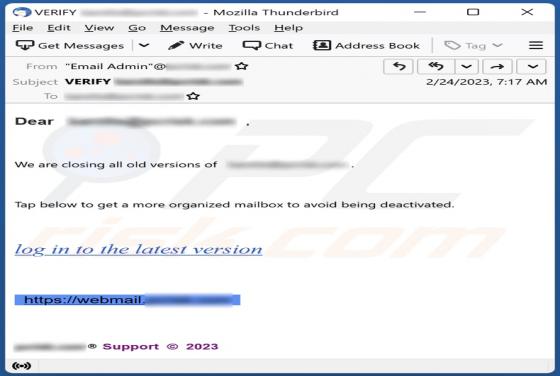 We Are Closing All Old Versions Of Email Oszustwo