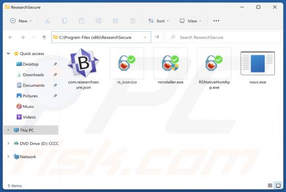 ResearchSecure potencjalnie niechciana aplikacja