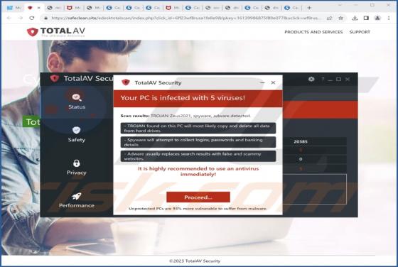 TotalAV Security - Your PC Is Infected With 5 Viruses! POP-UP Oszustwo