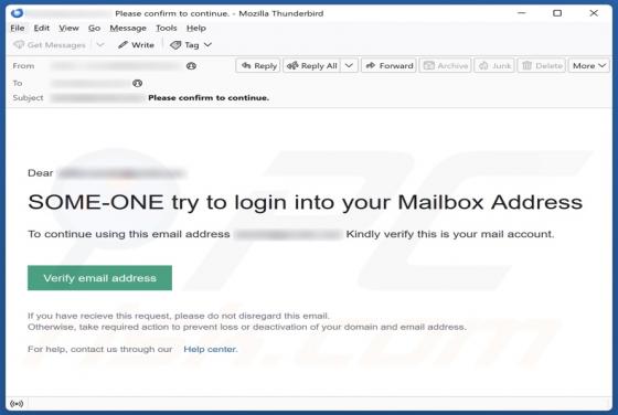 Some-one Try To Login Into Your Mailbox Address Oszustwo