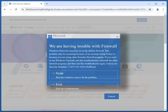 We Are Having Trouble With Firewall POP-UP Oszustwo