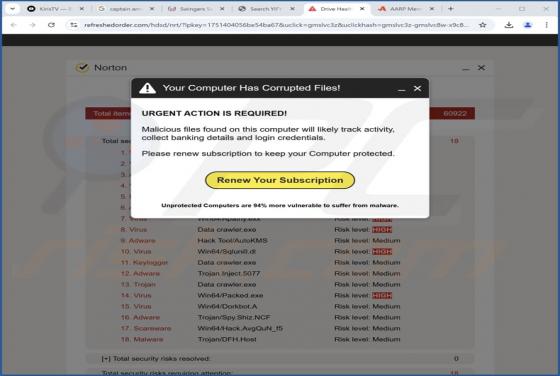 Your Computer Has Corrupted Files POP-UP Oszustwo