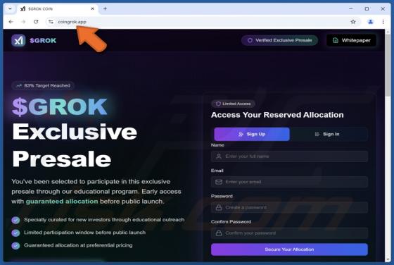 $GROK Presale Oszustwo