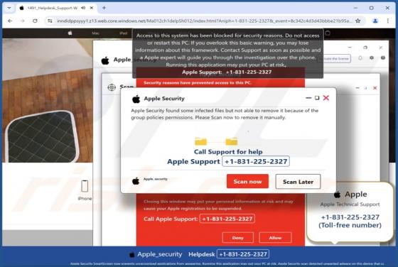 Apple Security Found Some Infected Files POP-UP Oszustwo (Mac)