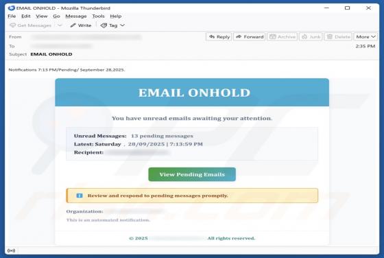 Email On Hold Oszustwo