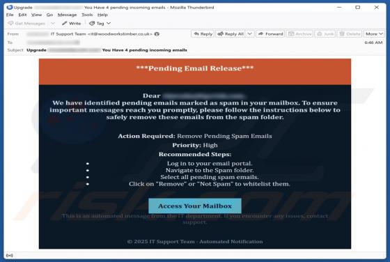 Pending Email Release Oszustwo