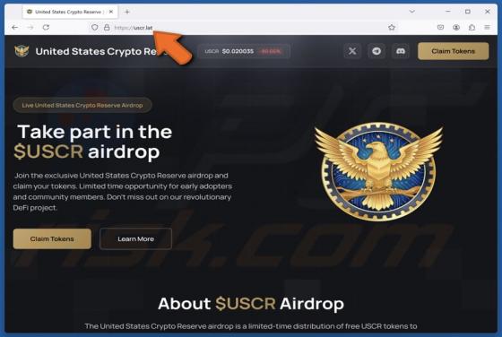 United States Crypto Reserve ($USCR) Airdrop Oszustwo