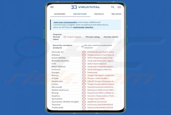 Trojan FvncBot (Android)