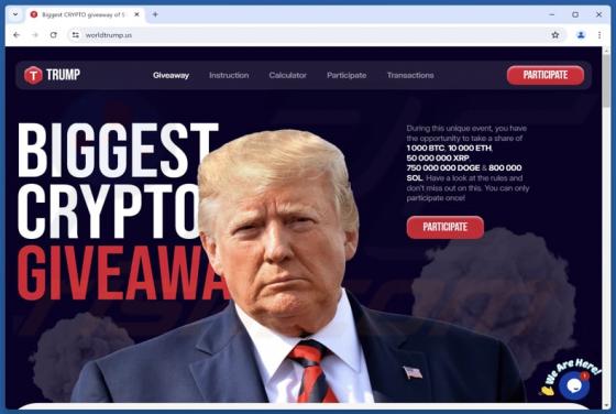 Trump Crypto Giveaway Oszustwo