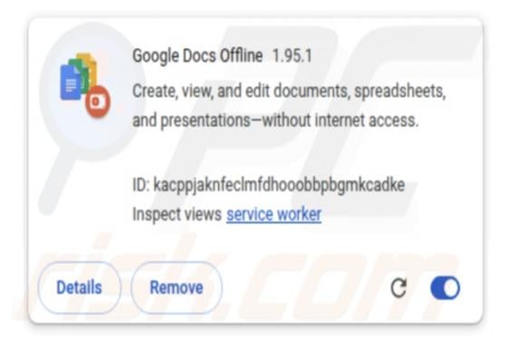 Fałszywe rozszerzenie Google Docs Offline