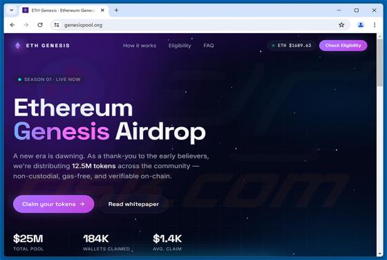 Ethereum Genesis Airdrop oszustwo
