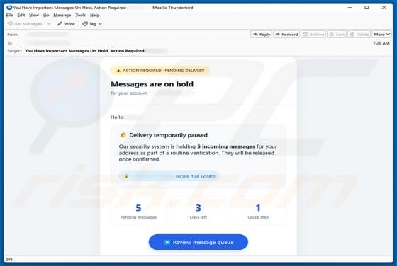 Messages Are On Hold oszustwo e-mailowe