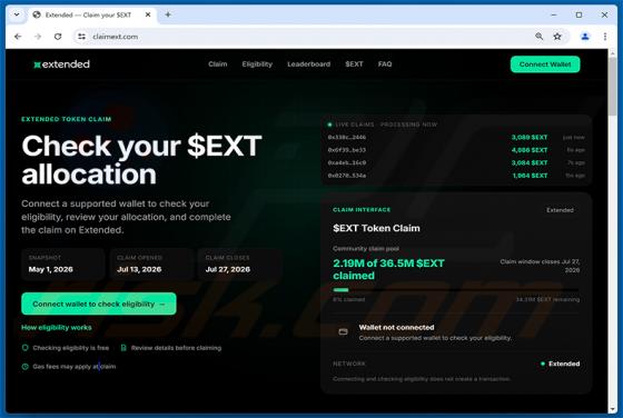 Extended ($EXT) Allocation oszustwo