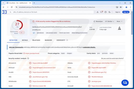 QuimaRAT Malware