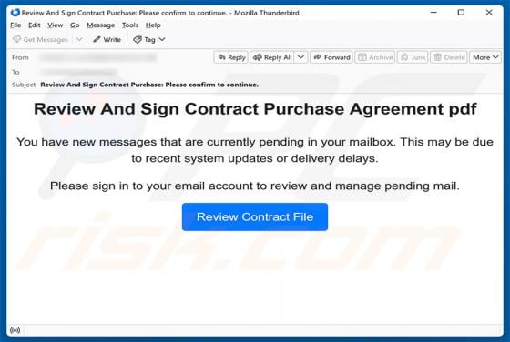 Review And Sign Contract Purchase Agreement oszustwo e-mailowe