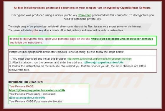 Wirus CryptoDefense