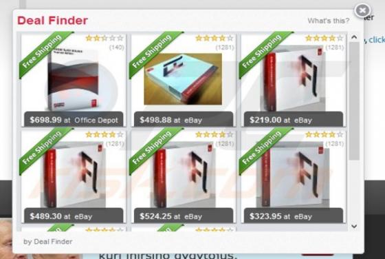 Pop-upy Deal Finder
