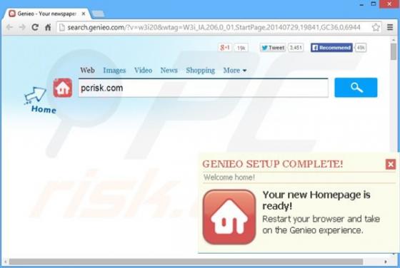 Przekierowanie Search.genieo.com