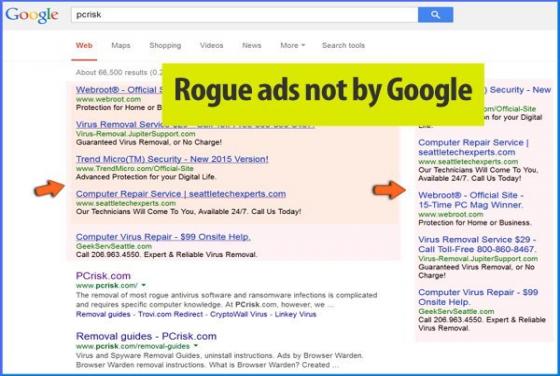 Nielegalne reklamy w wynikach wyszukiwania Google