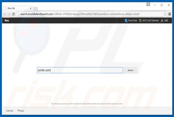 Przekierowanie search.emaildefendsearch.com