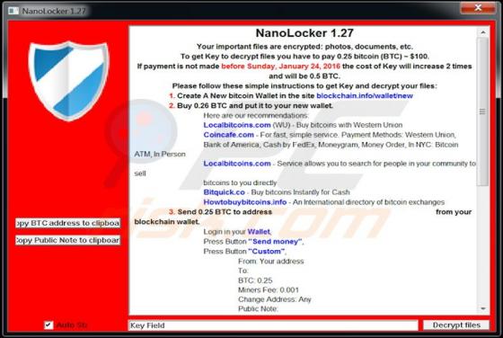 Ransowmare NanoLocker