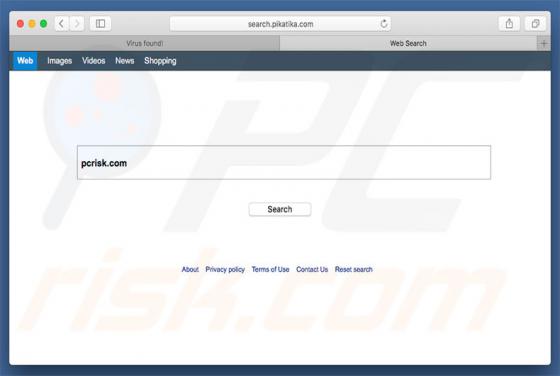 Przekierowanie search.pikatika.com (Mac)