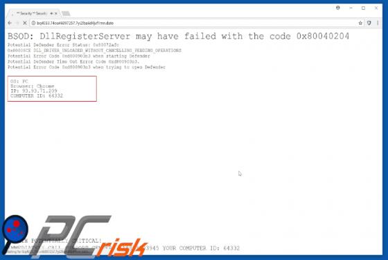 Oszustwo You May Have Suspicious Activity On Your PC