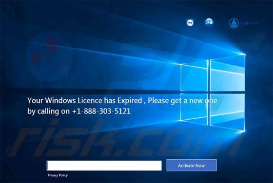 Oszustwo Your Windows Licence Has Expired