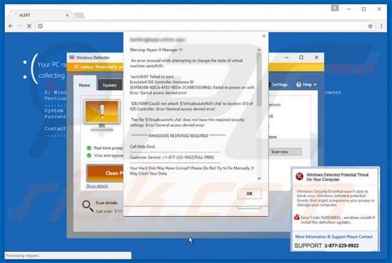 Oszustwo Warning: Hyper-V Manager