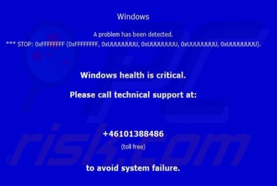 Oszustwo Windows Health Is Critical