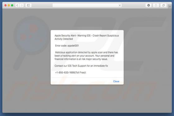 Oszustwo Apple Security Alert (Mac)