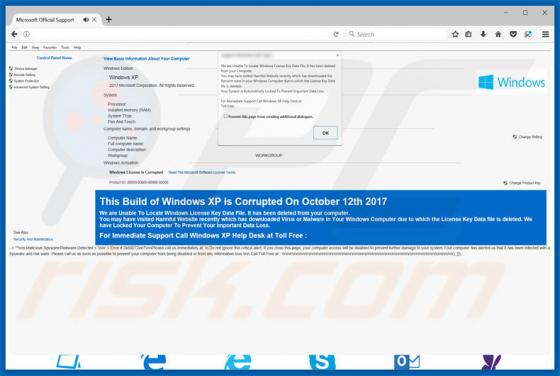 Oszustwo Unable to Locate Windows License Key