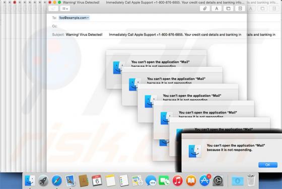 Oszustwo Immediately Call Apple Support (Mac)