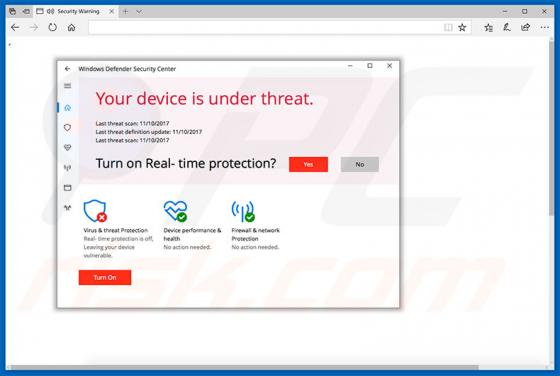 Oszustwo Your Device Is Under Threat