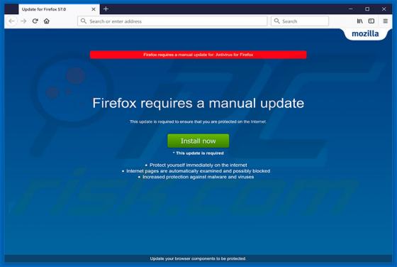 Oszustwo Firefox Requires A Manual Update