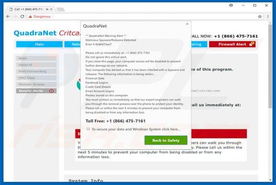 Oszustwo Comcast Cable Warning Alert
