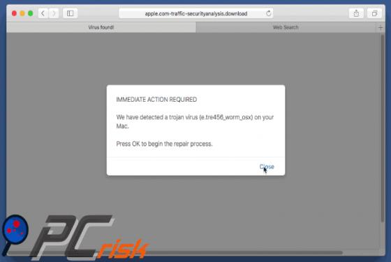 Oszustwo We Have Detected A Trojan Virus (Mac)