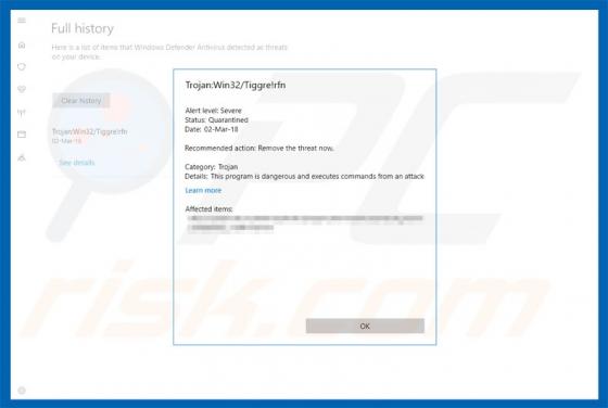 Wirus Trojan Win32/Tiggre!rfn