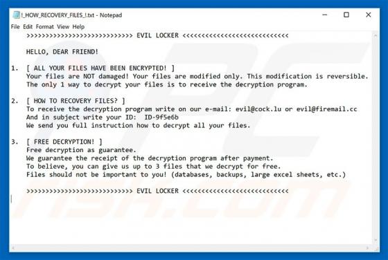 Ransomware Evil Locker