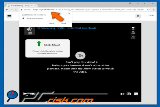 Przekierowanie POP-UP goalked.com