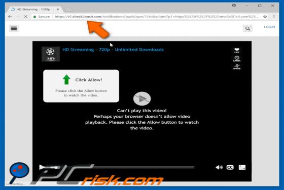 Przekierowanie POP-UP check2push.com