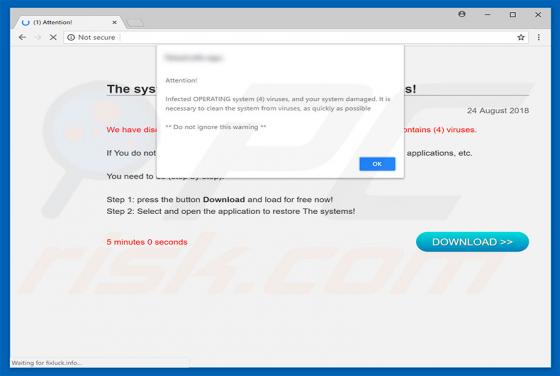 Oszustwo POP-UP Found 4 Virus