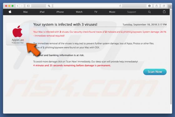 Oszustwo POP-UP AppleCare Protection Plan (Mac)
