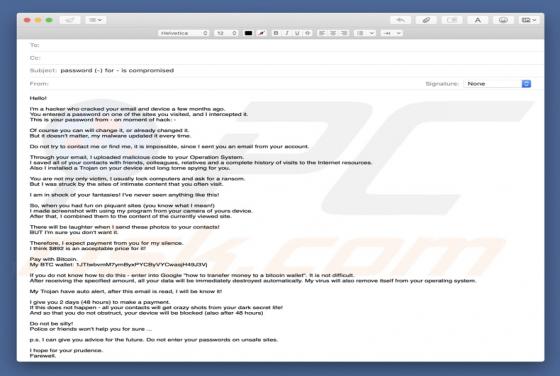 Oszustwo Hacker Who Cracked Your Email And Device Email Scam