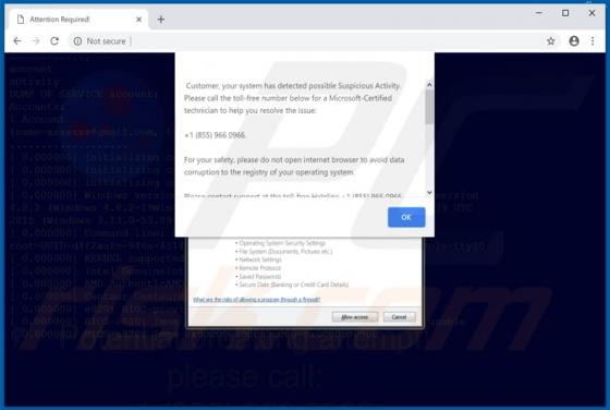 Oszustwo POP-UP System Firewall Has Blocked Some Features