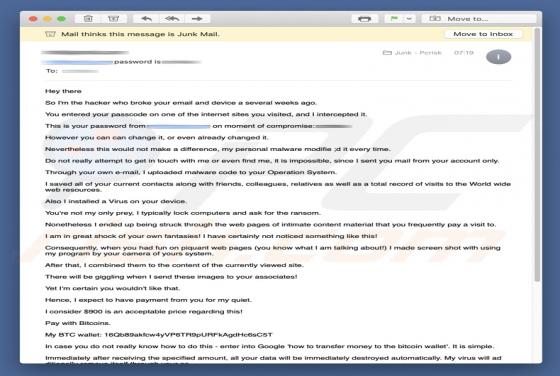 Oszustwo So I'm The Hacker Who Broke Your Email Scam