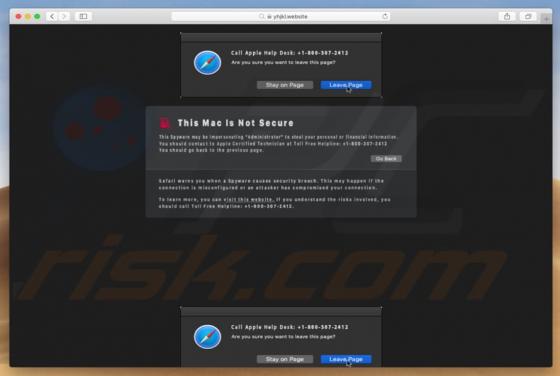 Oszustwo POP-UP This Mac Is Not Secure (Mac)