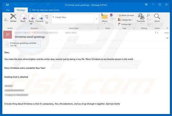 Wirus e-mail Christmas Greetings